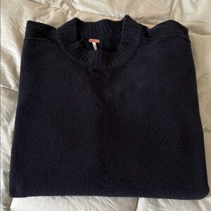 Free People Midnight Black Crew Neck Sweater